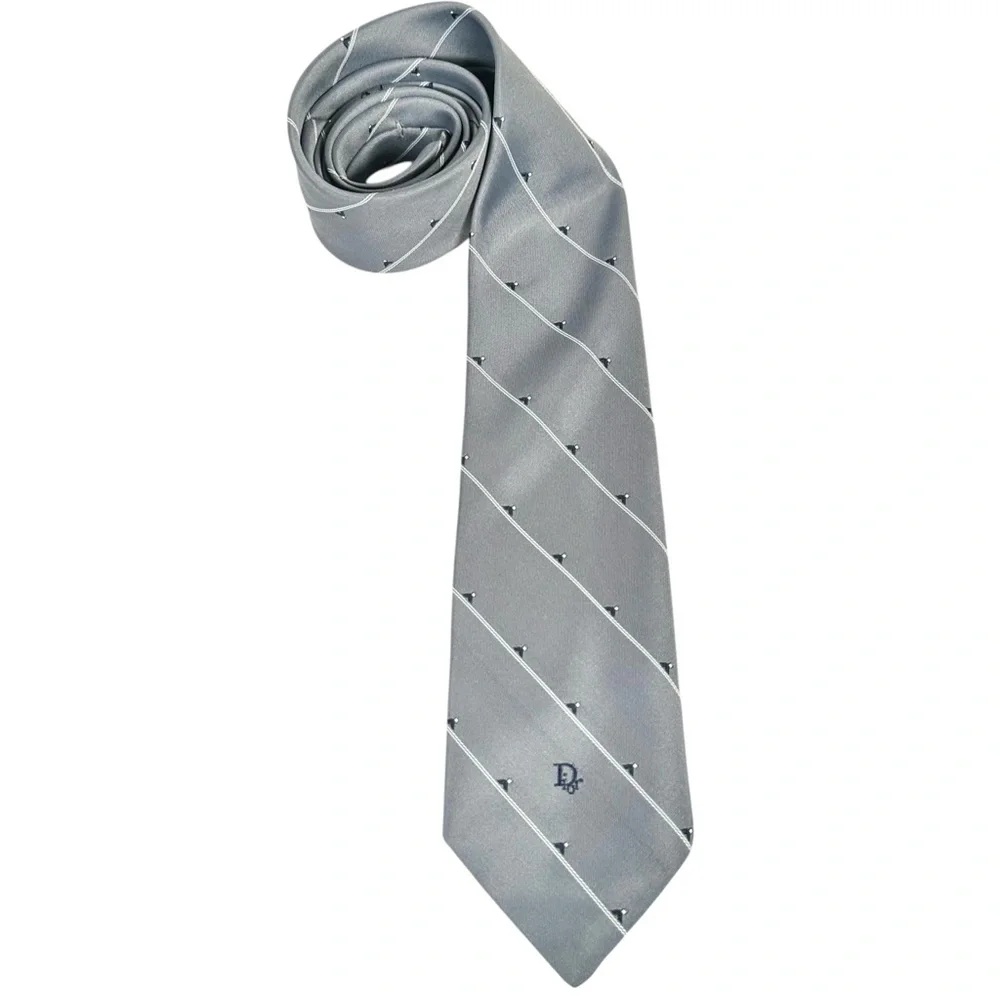 CHRISTIAN DIOR VINTAGE Dior Embroidered Logo Necktie